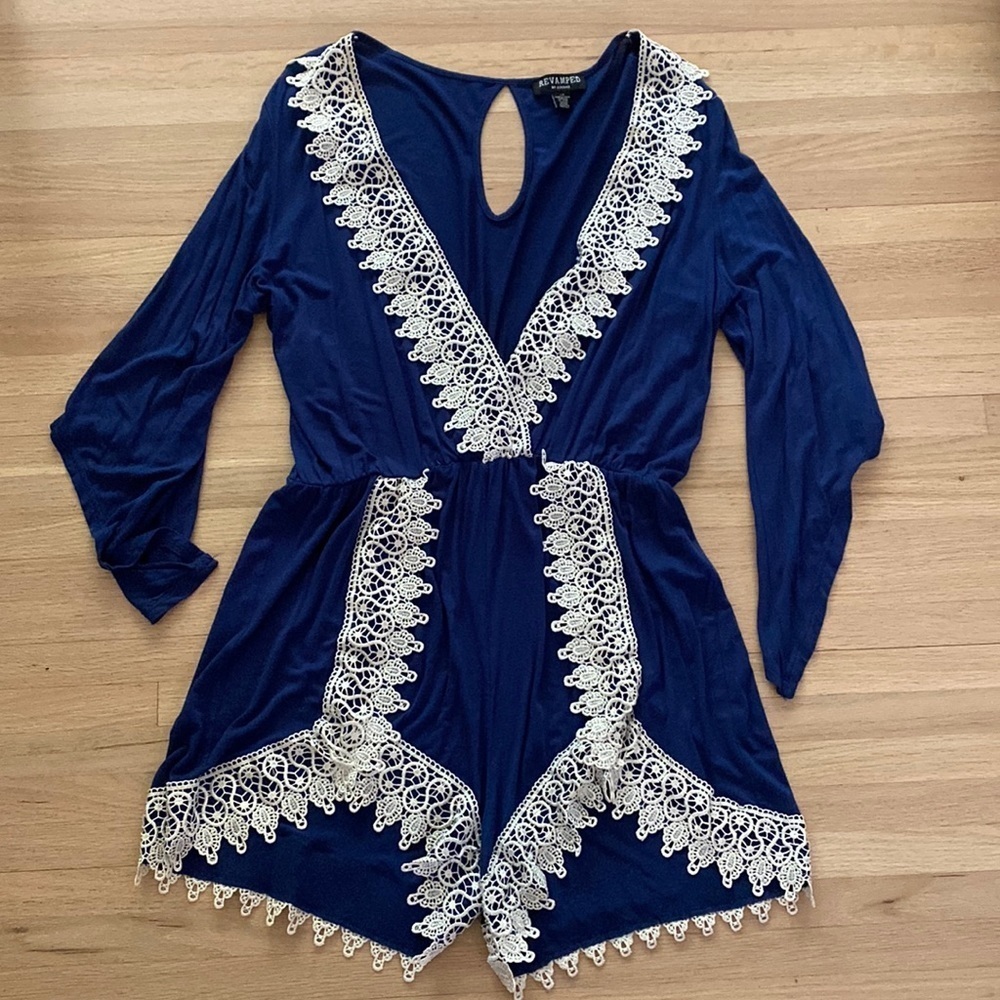 Navy Stretchy Romper